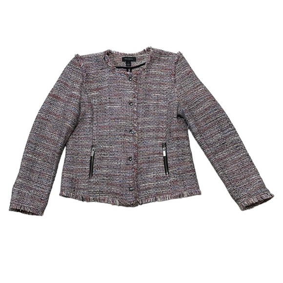 Halogen Jacket Blazer Womens Large Pink Full Zip Snap Pockets - Picture 4 of 17